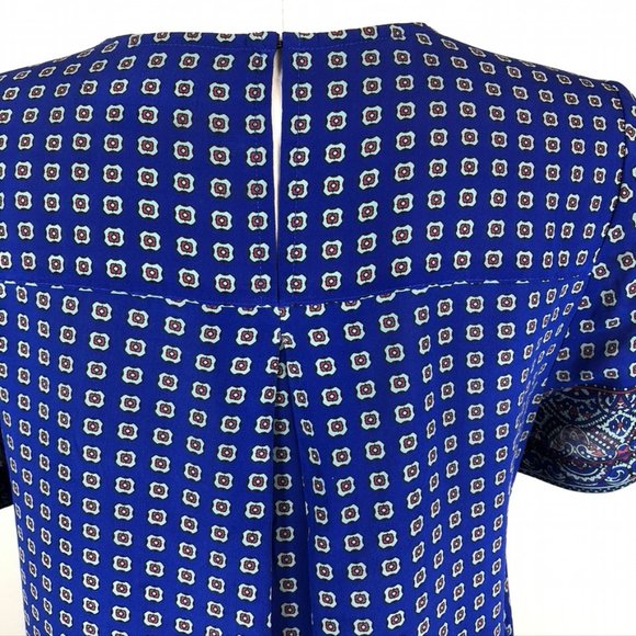 Madewell Short Sleeve Ascot Grid Blouse - Picture 4 of 8